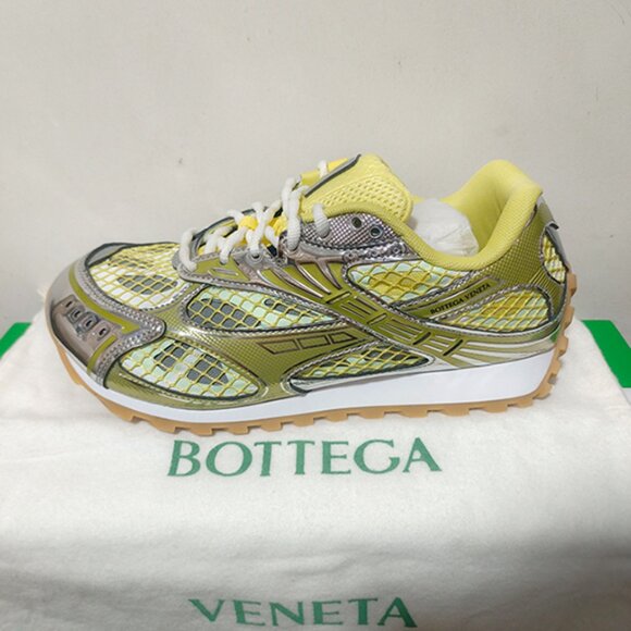 Bottega Veneta Shoes - Bottega Veneta Orbit Silver Yelloew Sneakers
